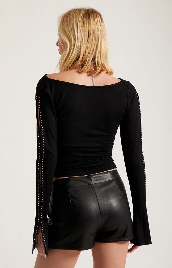 Third Charm Faux Leather Shorts