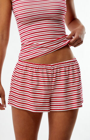 Striped Knit Pull On Hot Shorts image number 2