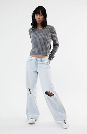 Wren Cropped Cable Knit Sweater image number 1