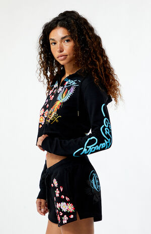 Phoenix Y2K Full Zip Cropped Hoodie image number 3