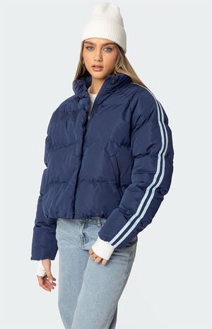 Sherry Side Striped Puffer Jacket image number 1