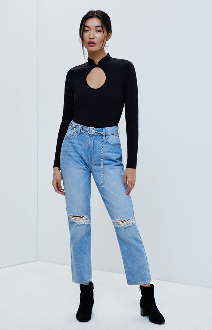 Leona Mock Neck Long Sleeve Top