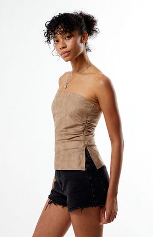 Sally Faux Suede Tube Top image number 4