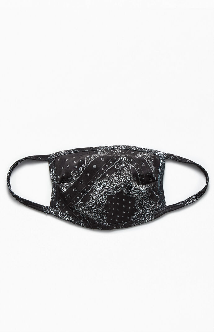 Black Paisley Face Mask