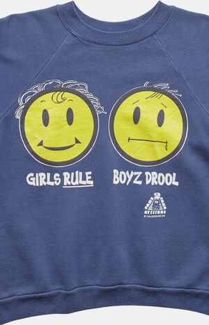 '90s Girls Rule Boyz Drool Crew Neck Sweatshirt image number 3