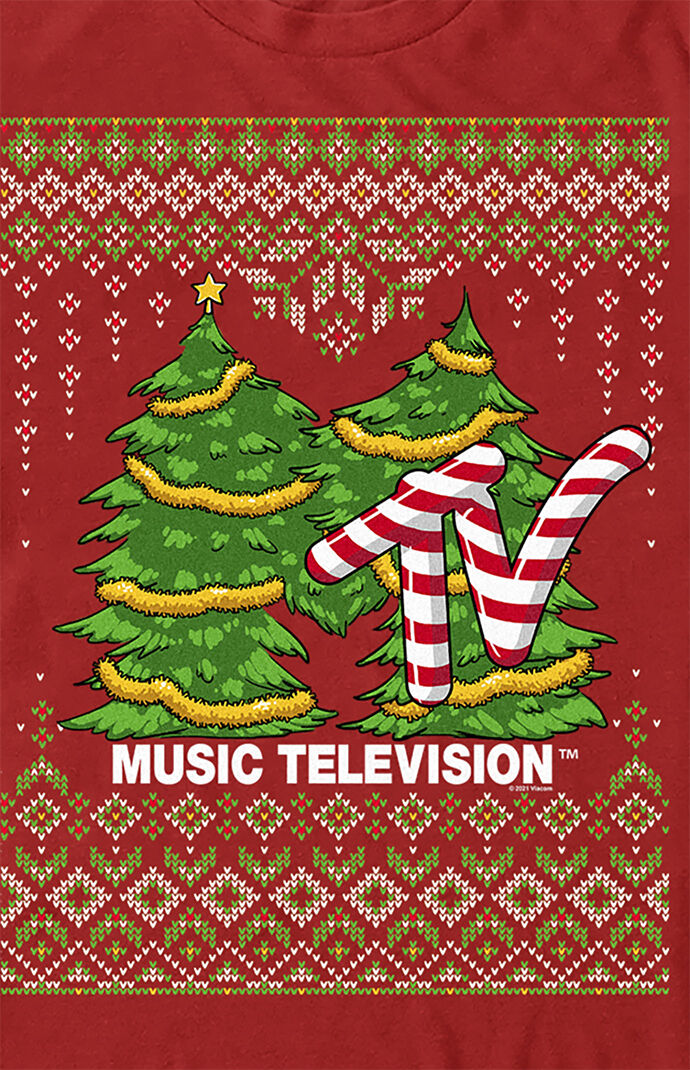 FIFTH SUN MTV Christmas Tree T-Shirt 