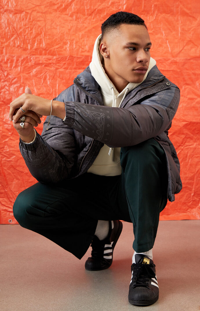 Paisley Panel Puffer Jacket