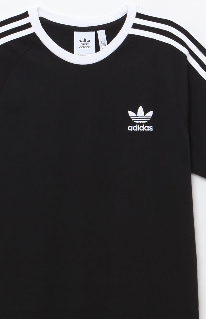 Adidas 3 Stripes Black Ringer T Shirt Pacsun