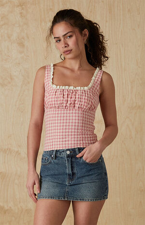 Plaid Corset Tank Top image number 1