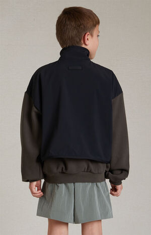 Kids Ink Jet Black Nylon Fleece Mock Neck Sweatshirt image number 4