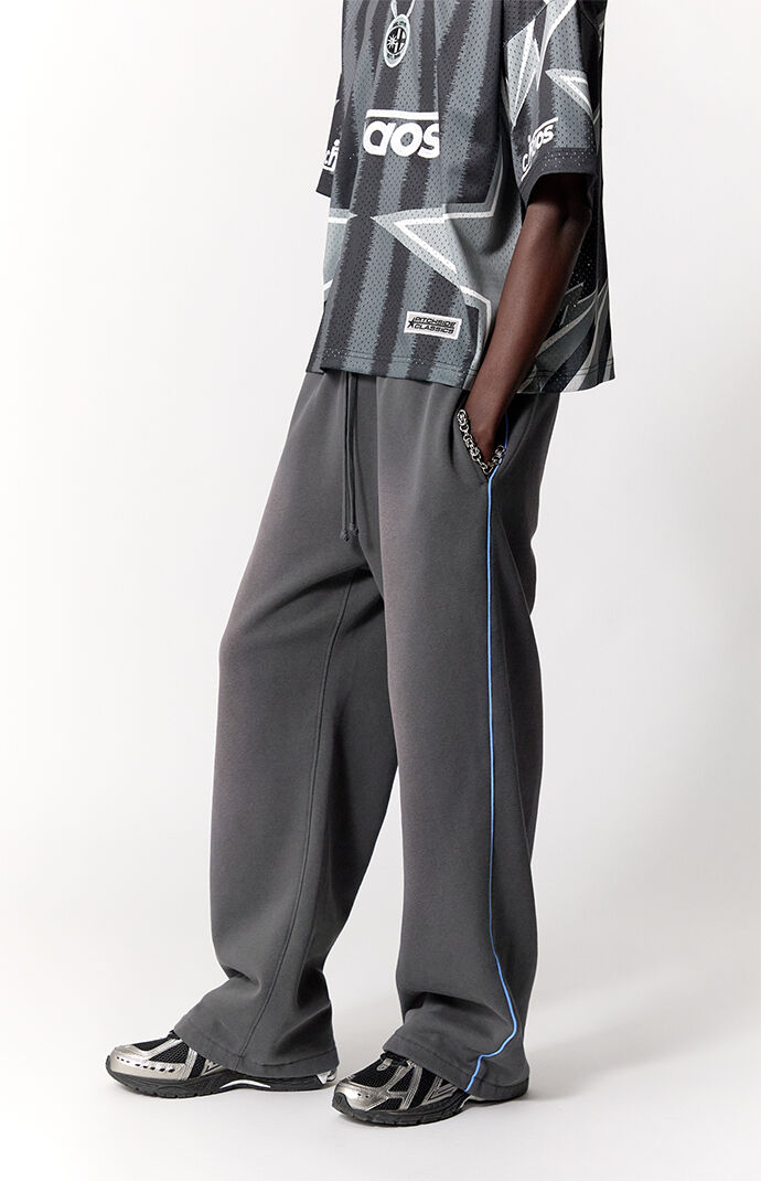 Pacsun Blue Contrast Binding Fleece Extreme Baggy Sweatpants | Pacsun