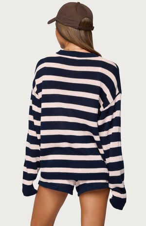 Amaris Oversized Striped Knit Sweater image number 3