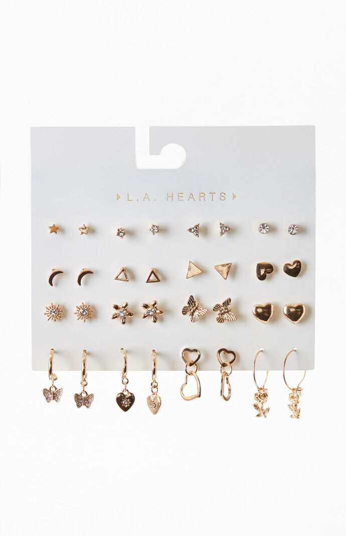 16 Pack Butterfly Earrings
