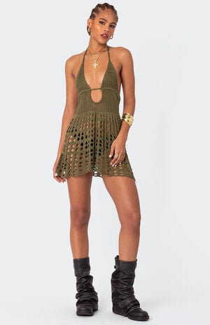 Austin Open Back Crochet Mini Dress image number 1