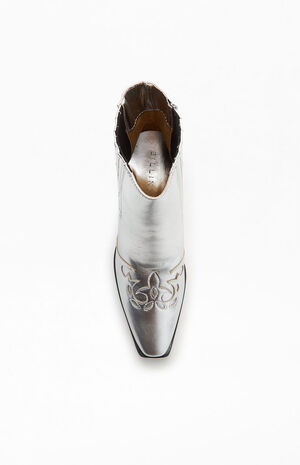 Women's Silver Crystal Boots image number 5