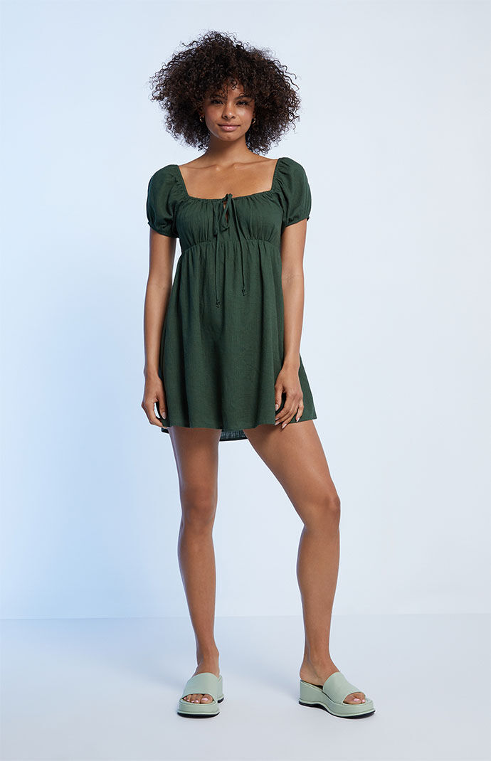Uo cassia puff outlet sleeve mini dress