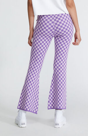 Purple Printed Sweater Flare Pants image number 3