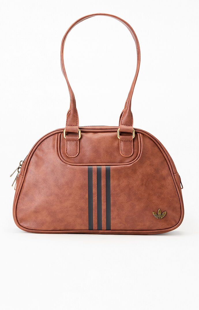 adidas Brown Faux Leather Airliner Shoulder Bag