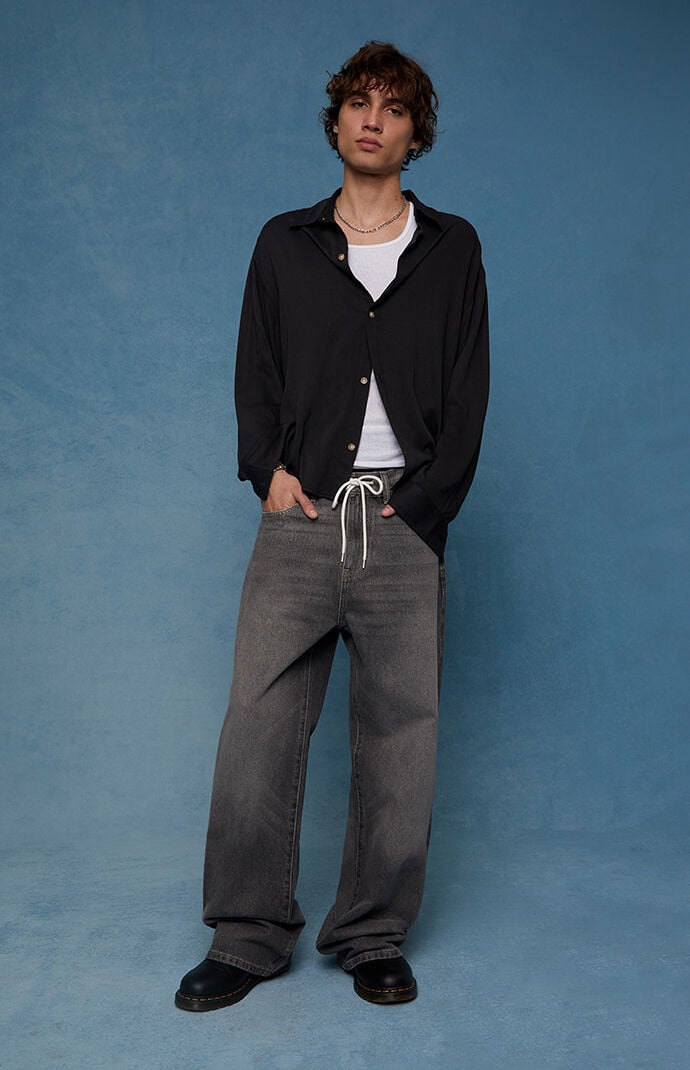 Pacsun Blake Extreme Baggy Jeans Drawstring Gray