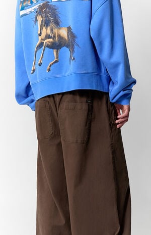 Brown Drawstring Baggy Trousers image number 5