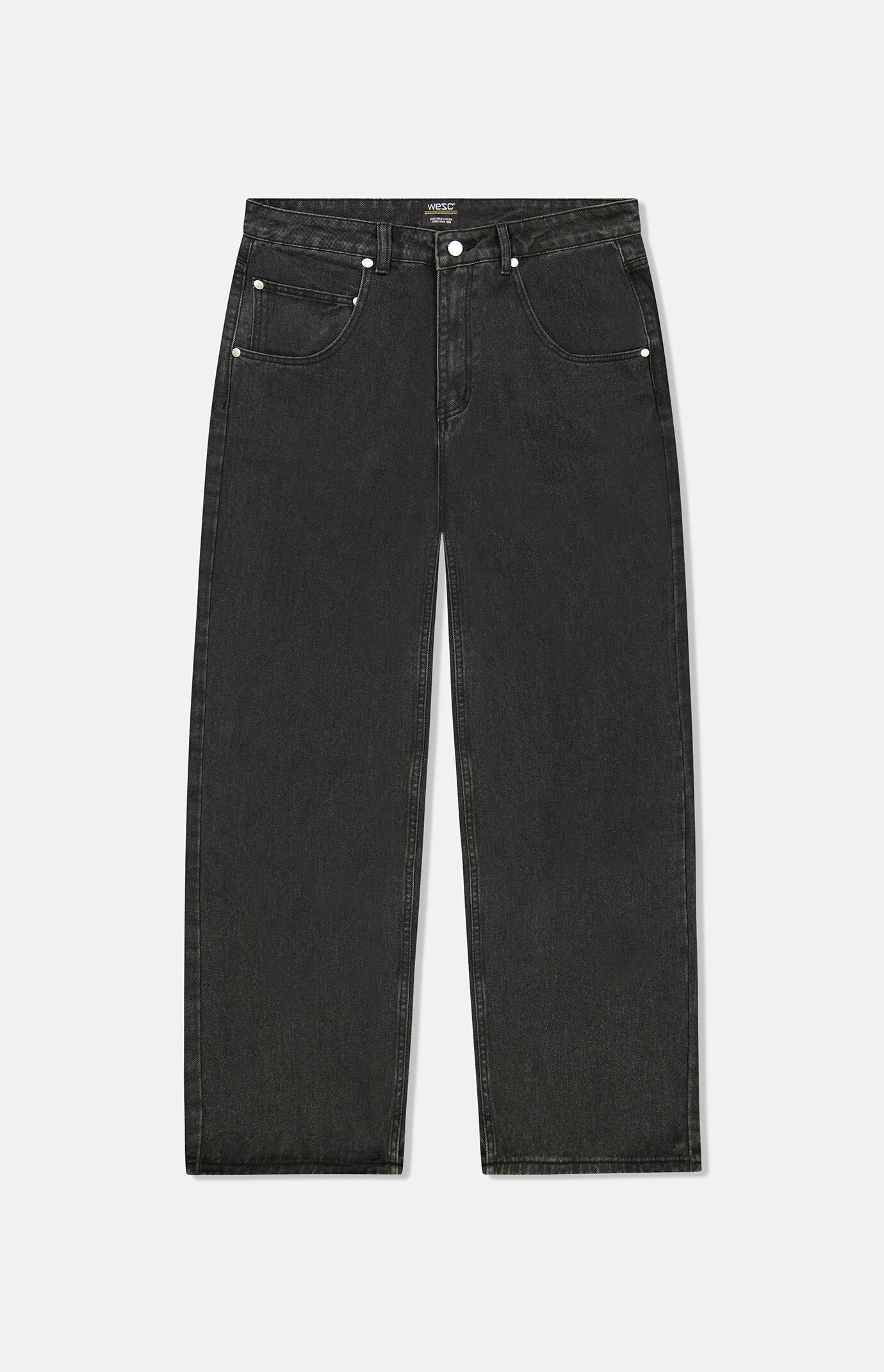 WeSC Jay Black Wash Wide Leg Jeans