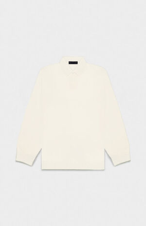 Essentials Cloud Dancer Knit Polo Sweater image number 1