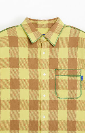 Plaid Contrast Stitch Long Sleeve Flannel Shirt image number 2