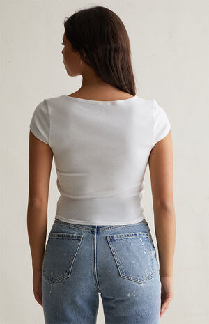 Naomi Seamed V Neck T-Shirt image number 4