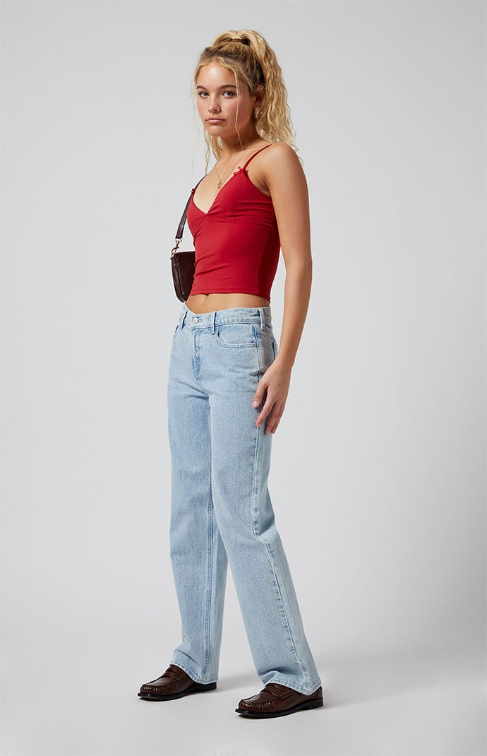 Pacsun Jordyn Low Rise Straight Leg Jeans Light Indigo | PacSun