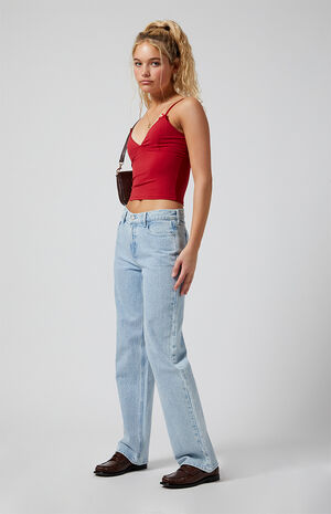 Jordyn Low Rise Straight Leg Jeans Light Indigo image number 2