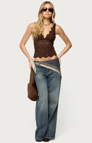 Araura Velvet Floral Sheer Top image number 5