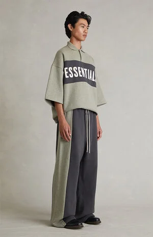 Iron Gray Paneled Lounge Baggy Sweatpants image number 2