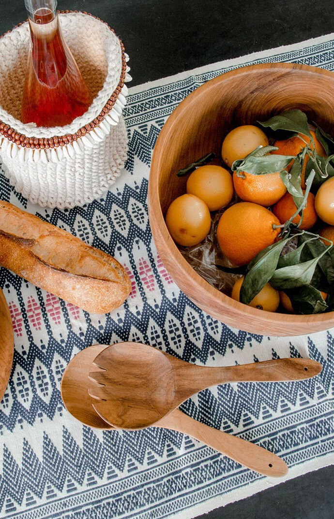 2 Piece Teak Wood Serving Spoons