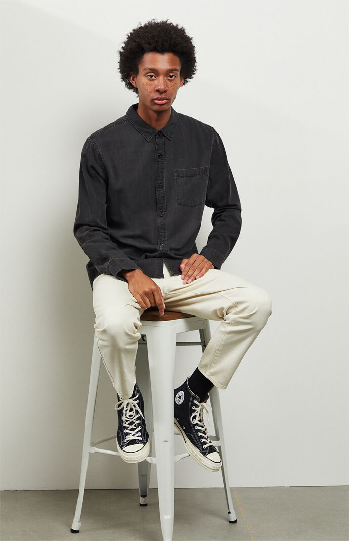 Black Denim Button Up Shirt