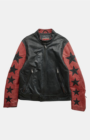 2000s Tommy Hilfiger Star Leather Jacket image number 1