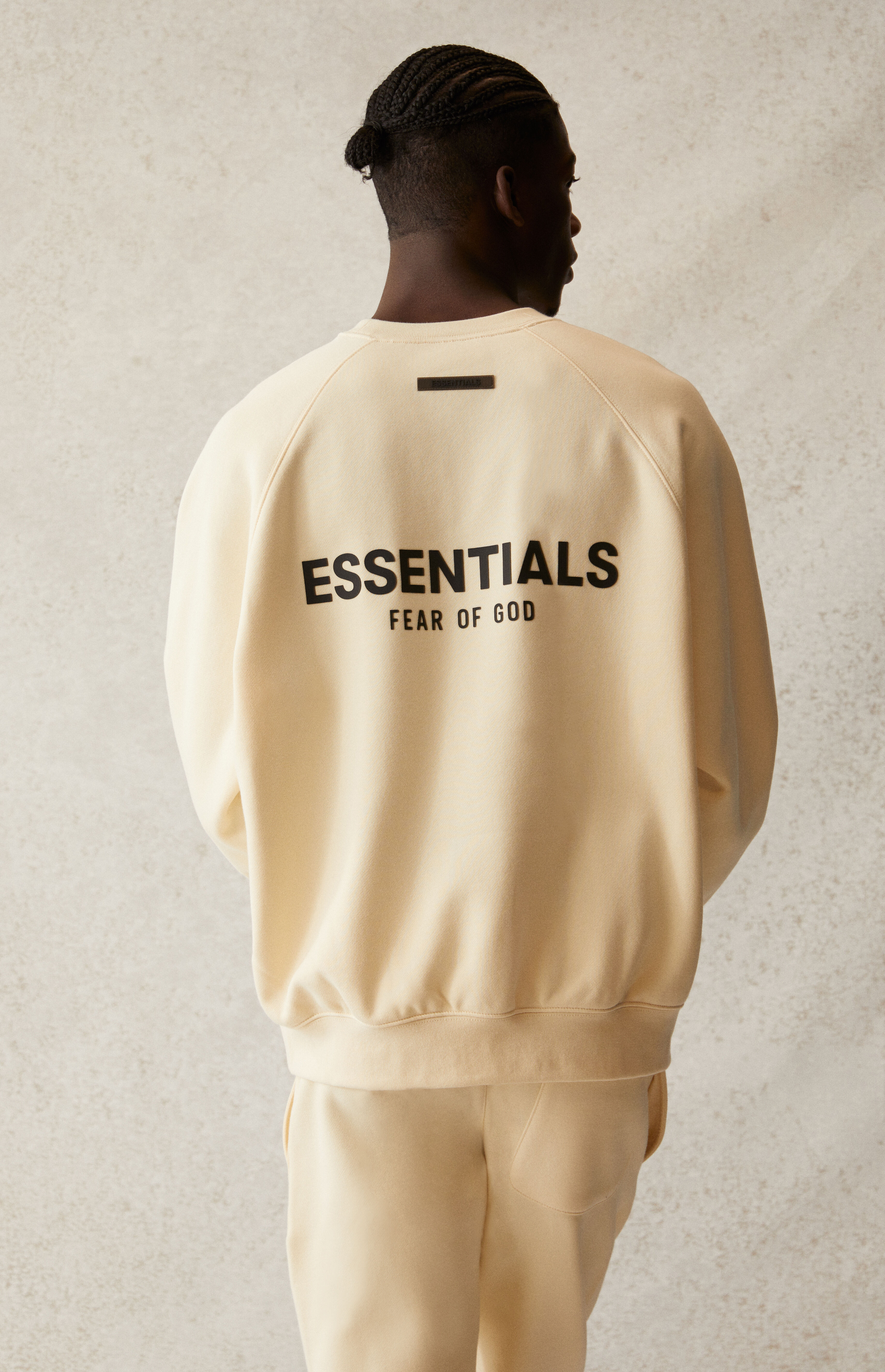 Fear of God Essentials Essentials Cream Crew Neck Sweatshirt | PacSun