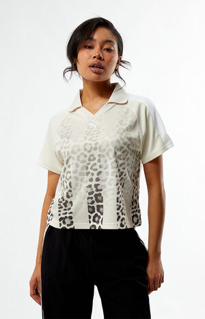 T7 Leopard Luxe Cropped Football Jersey image number 1