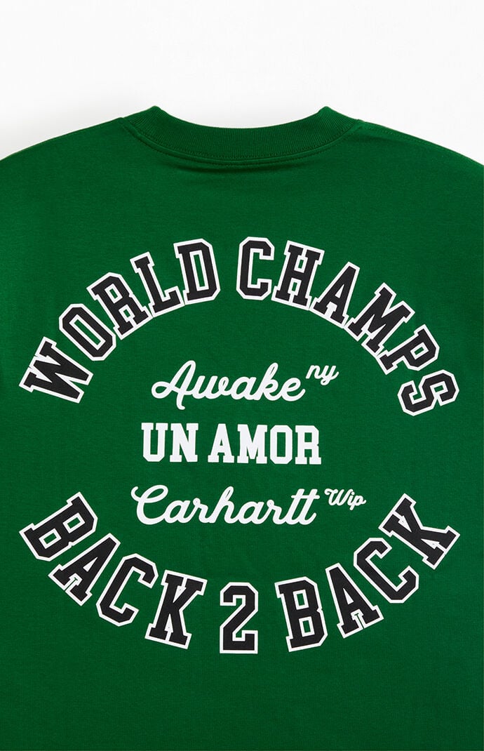 AWAKE NY チェッカーボードロゴ シャツ　Mサイズ カーキ色 Awake NY x Carhartt Green Pocket T-Shirt | Pacsun