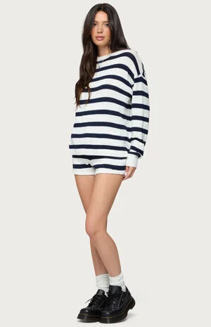 Amaris Striped Knit Shorts image number 4
