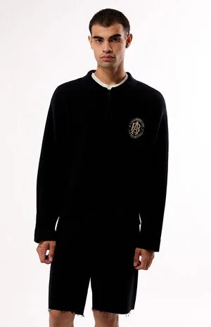 Black Le Palais Quarter Zip Polo Sweater image number 1