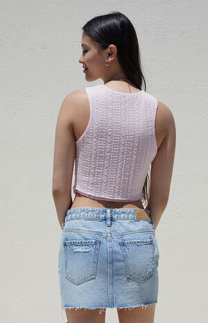 Cora Asymmetrical Lace Tank Top image number 3