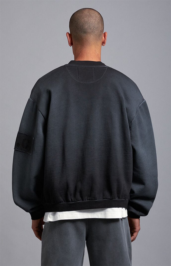 A.R.C. Black Vintage Wash Heavyweight Fleece Bomber Jacket