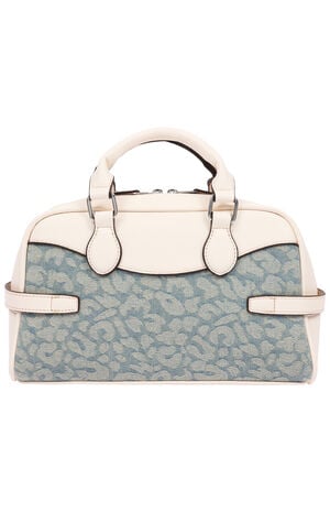 Brooks Leopard Denim Belted Satchel Bag image number 4