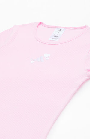 Kids Pink Ribbed Baby T-Shirt image number 2