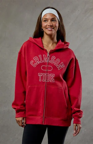 Alabama Crimson Tide Embroidered Zip Up Hoodie image number 1