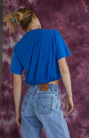 Upcycled Blue Scrunchie T-Shirt image number 2