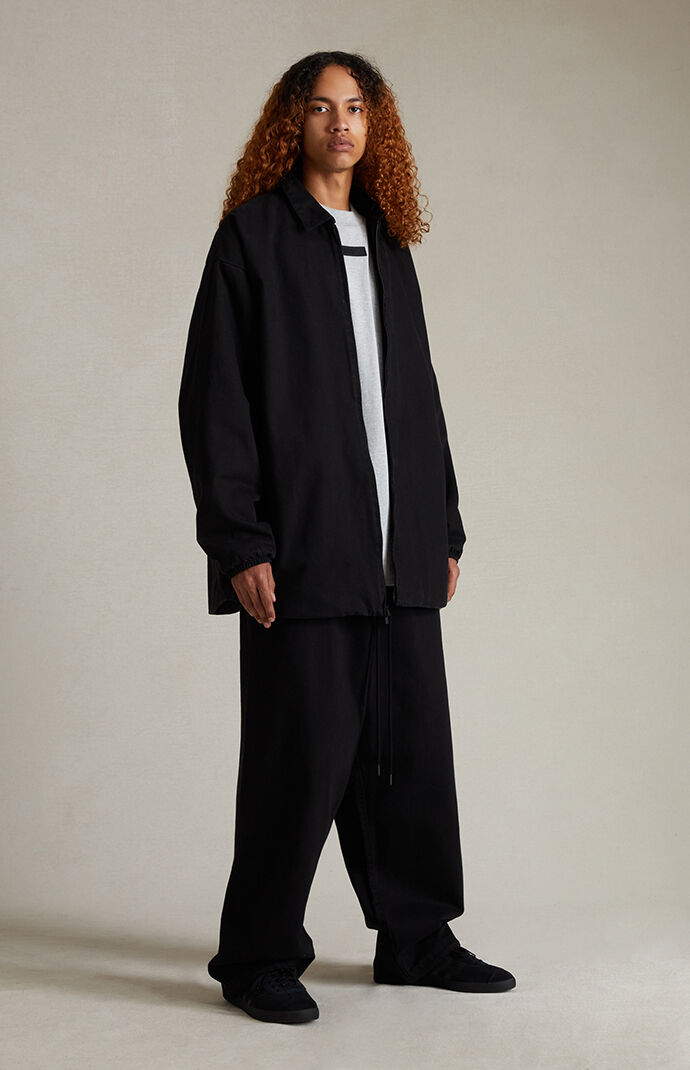 Fear of God ESSENTIALS Overdye Black Denim Filled Shirt Jacket