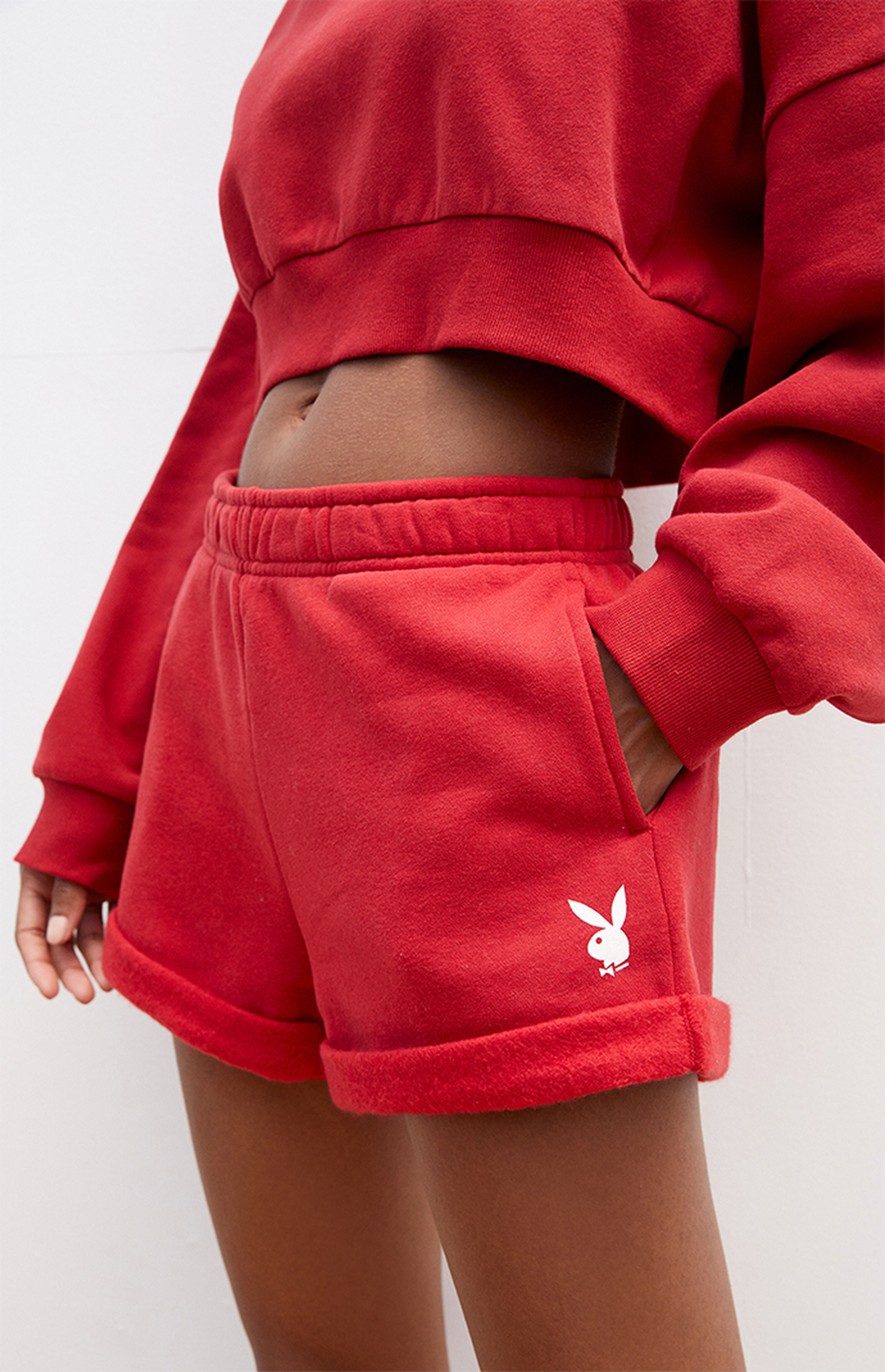 rolled sweat shorts
