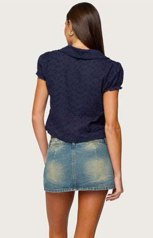 Lanie Eyelet Tailored Button Up Shirt image number 3