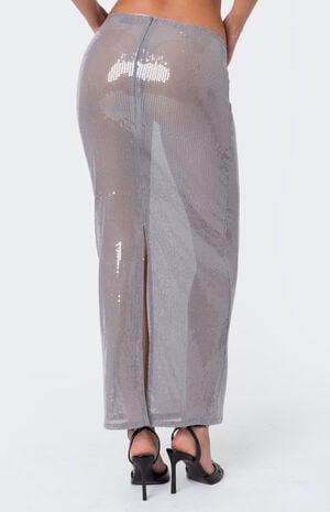 Riki Sheer Sequin Maxi Skirt image number 5
